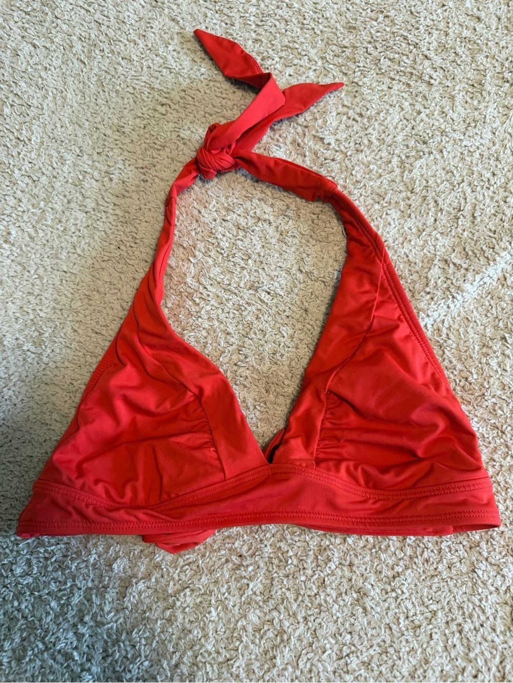 Athleta Solid Red Halter Bikini Swim Top XXS